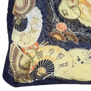 SILK BLUE SCARF + H&M POLY BANDANA MUSTARD PAISLEY 2PC BUNDLE SET